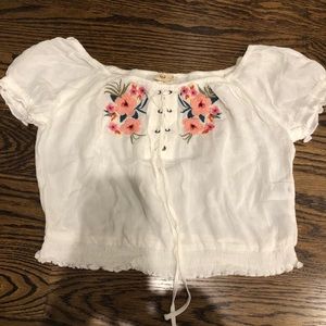 Hollister white off the shoulder crop top